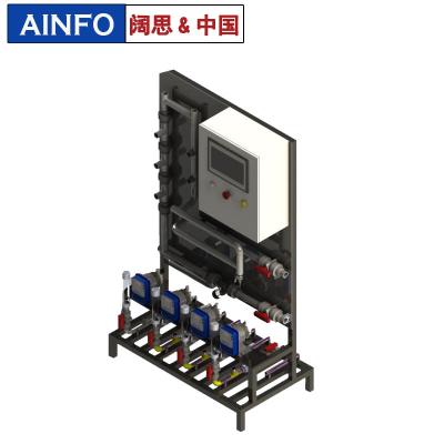 通過(guò)在線監(jiān)測(cè)藥劑濃度控制加藥量，在線ORP檢測(cè)儀控制殺菌劑的投加，在線PH檢測(cè)儀控制濃硫酸的投加，電導(dǎo)率控制排污